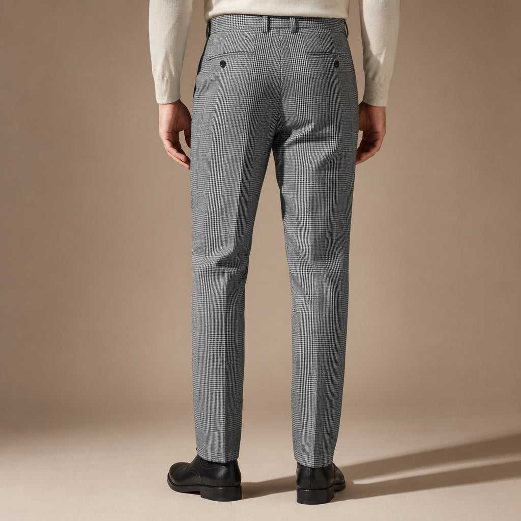 Dress Pants Plaid Black Black – Full Look