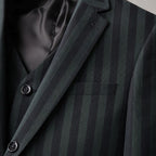 Three Piece Suit Green Green – Fabric and Detail Close-Up