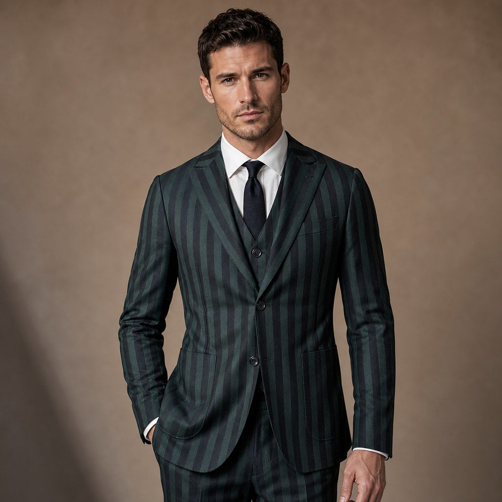 Three Piece Suit Green Green – Full Look