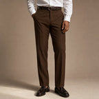 Dress Pants Textured Stripe Regular Fit in Brown – Tarlano Premium Menswear