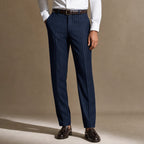 Dress Pants Textured Stripe Regular Fit Navy – Product Photo