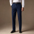 Dress Pants Textured Stripe Regular Fit in Navy – Tarlano Premium Menswear