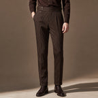 Dress Pants Striped Slim Fit in Brown – Tarlano Premium Menswear