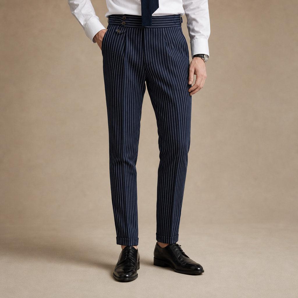 Dress Pants Striped Slim Fit Navy – Product Photo