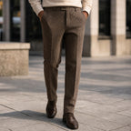 Plaid Trouser Slim Fit Brown – Styled Editorial Shot