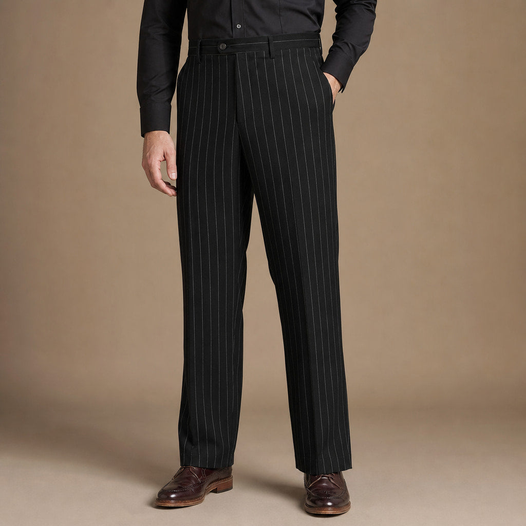Dress Pants Striped Regular Fit Black – Product Photo