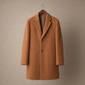 Dapper Camel-Brown Single-Breasted Overcoat For Men Brown – Product Photo