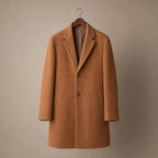Dapper Camel-Brown Single-Breasted Overcoat For Men Brown – Product Photo