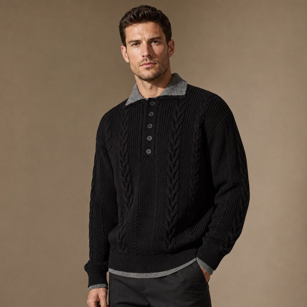 Dartmouth Duo-Knit Black – Side Angle View