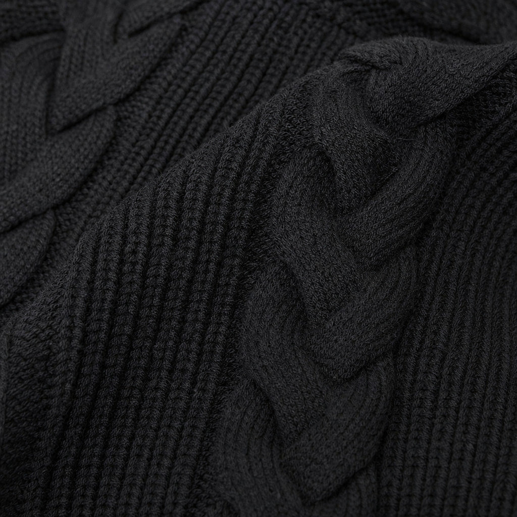 Dartmouth Duo-Knit Black – Fabric and Detail Close-Up
