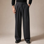 Pinstripe Trouser Wide Leg Black in Black – Tarlano Premium Menswear