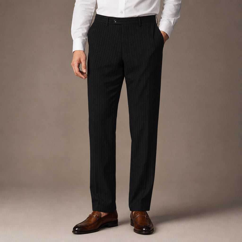 Dress Pants Modern Fit Flat Front Black – Product Photo