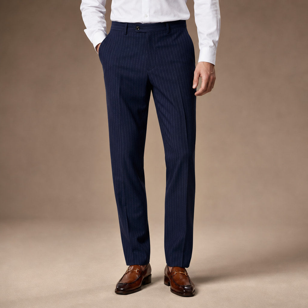 Dress Pants Modern Fit Flat Front Navy – Product Photo