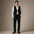 Suede Waistcoat Five Button in Black – Tarlano Premium Menswear