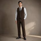 Suede Waistcoat Five Button in Brown – Tarlano Premium Menswear