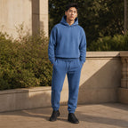Hoodie and Jogger Set Two Piece Blue – Styled Editorial Shot