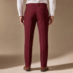 Dress Pants Striped Slim Fit Burgundy – Full Look