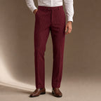 Dress Pants Striped Slim Fit in Burgundy – Tarlano Premium Menswear