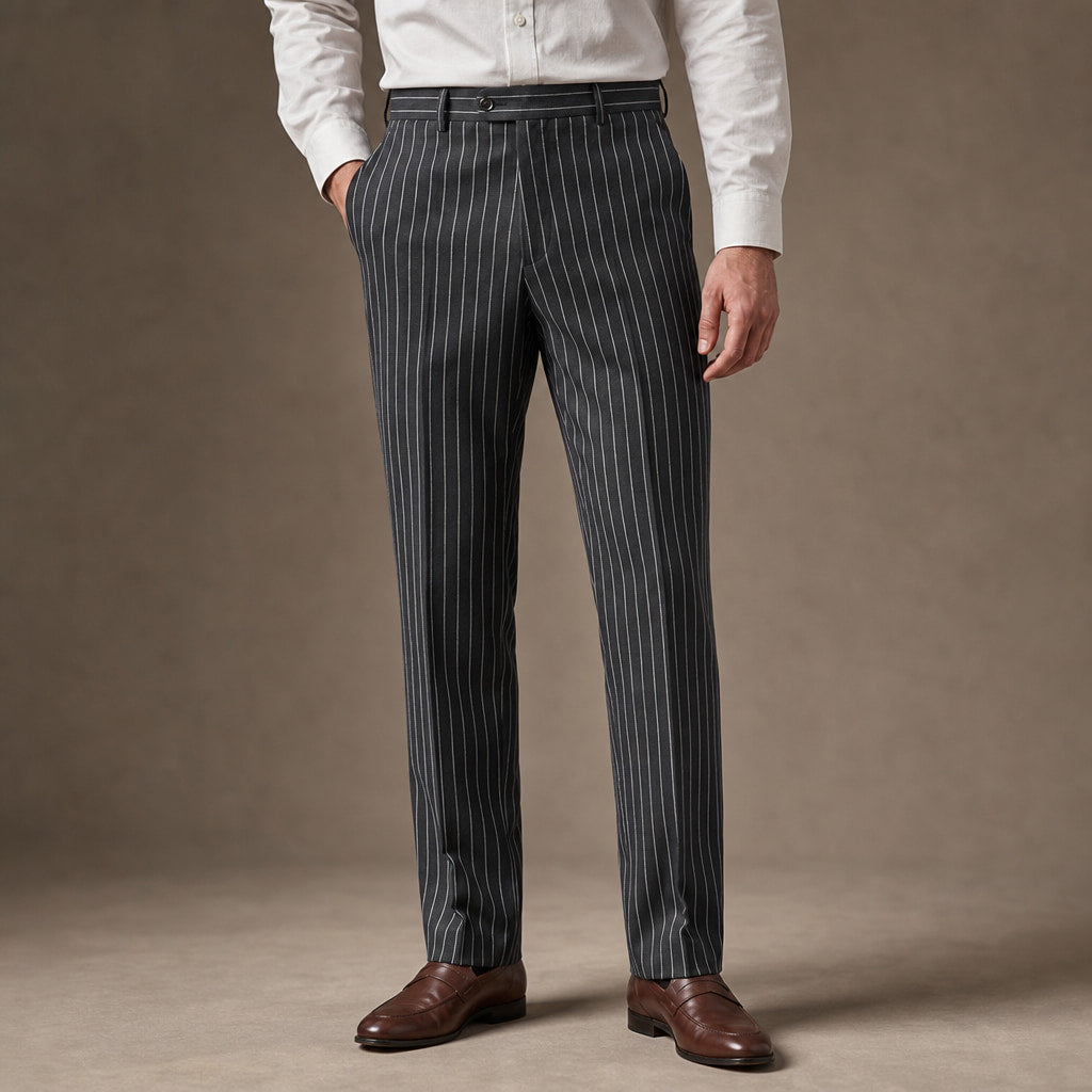 Dress Pants Striped Slim Fit Dark Gray – Product Photo