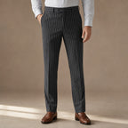 Dress Pants Striped Slim Fit in Dark Gray – Tarlano Premium Menswear