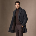 Ellington Wool Coat Charcoal – Side Angle View