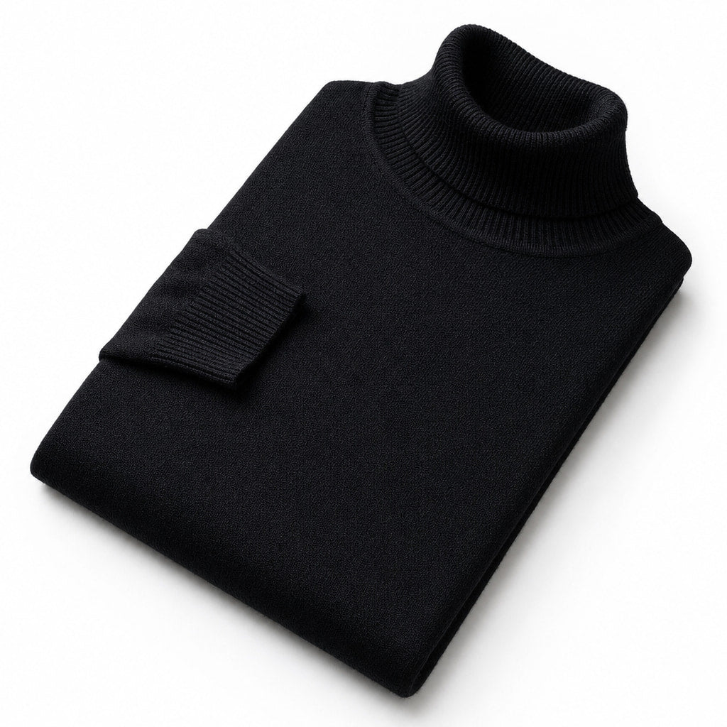 Ellis Merino Turtleneck Black – Product Photo
