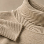 Ellis Merino Turtleneck Khaki – Fabric and Detail Close-Up