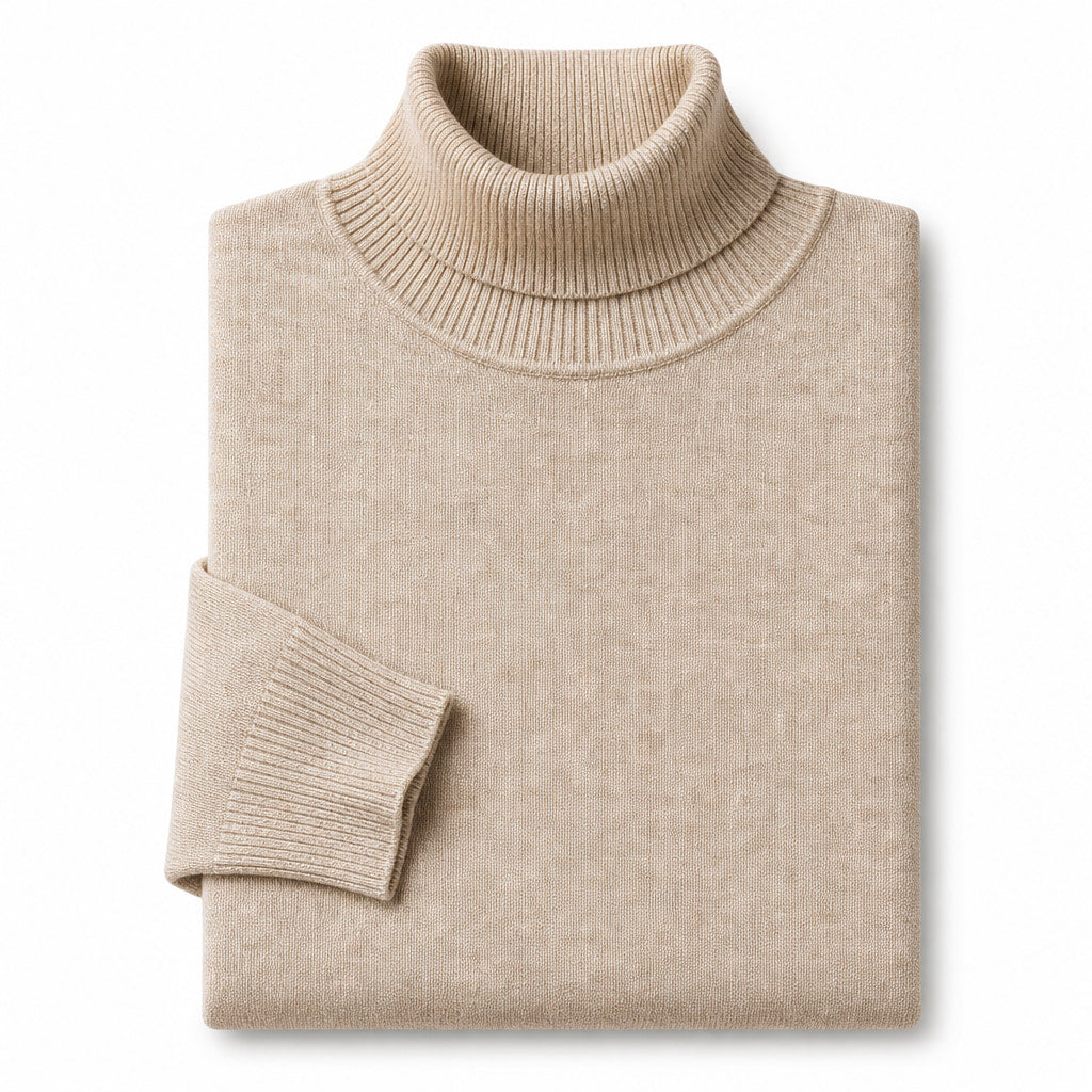 Ellis Merino Turtleneck Khaki – Product Photo