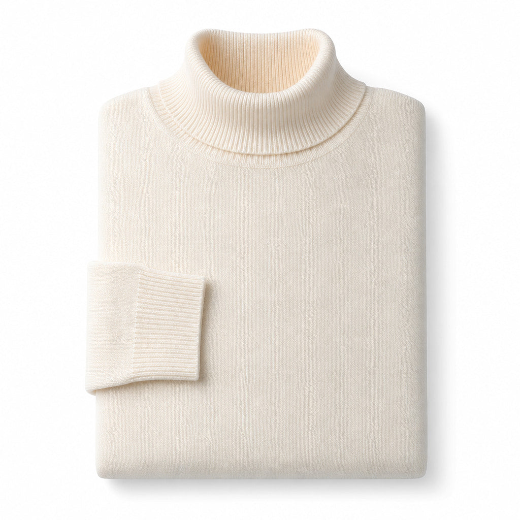 Ellis Merino Turtleneck White – Product Photo