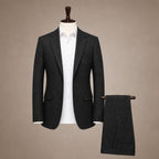 Herringbone Suit Three Piece Black – Product Photo