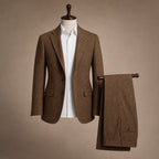 Herringbone Suit Three Piece Brown – Product Photo
