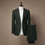 Herringbone Suit Three Piece Dark Green – Product Photo