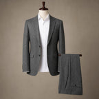 Herringbone Suit Three Piece Dark Grey – Product Photo
