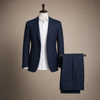 Herringbone Suit Three Piece Navy – Product Photo