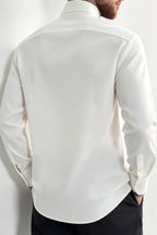 Elvane | Pleated Bib Shirt Band Collar – Product Photo