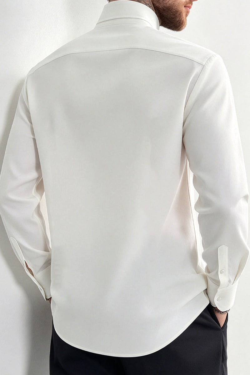 Elvane | Pleated Bib Shirt Band Collar – Product Photo