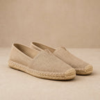 Espadrilles Men Jute Sole Slip-On Orthopedic Cushioned Beige – Product Photo