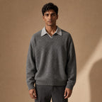 Eton Layered V-Neck in Gray – Tarlano Premium Menswear