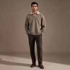 Eton Layered V-Neck Taupe – Full Look