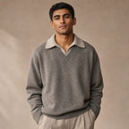 Eton Layered V-Neck Taupe – Product Photo