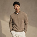 Fairfax Wool-Blend Quarter-Zip Camel – Product Photo