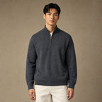 Fairfax Wool-Blend Quarter-Zip in Charcoal – Tarlano Premium Menswear