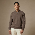 Fairfax Wool-Blend Quarter-Zip in Taupe – Tarlano Premium Menswear