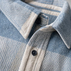 Plaid Flannel Overshirt Relaxed Fit Blue – Fabric and Detail Close-Up