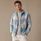 Plaid Flannel Overshirt Relaxed Fit Blue – Product Photo