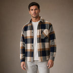 Plaid Flannel Overshirt Relaxed Fit in Brown – Tarlano Premium Menswear