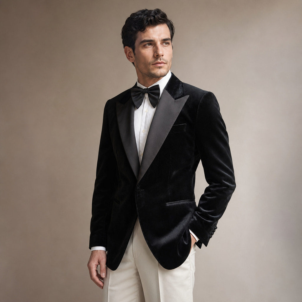 Blazer Half Lined Tailored Fit Black – Side Angle View