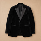 Blazer Half Lined Tailored Fit Black – Flat Lay Product Photo