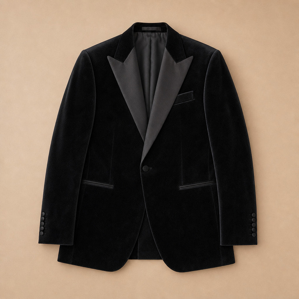Blazer Half Lined Tailored Fit Black – Flat Lay Product Photo