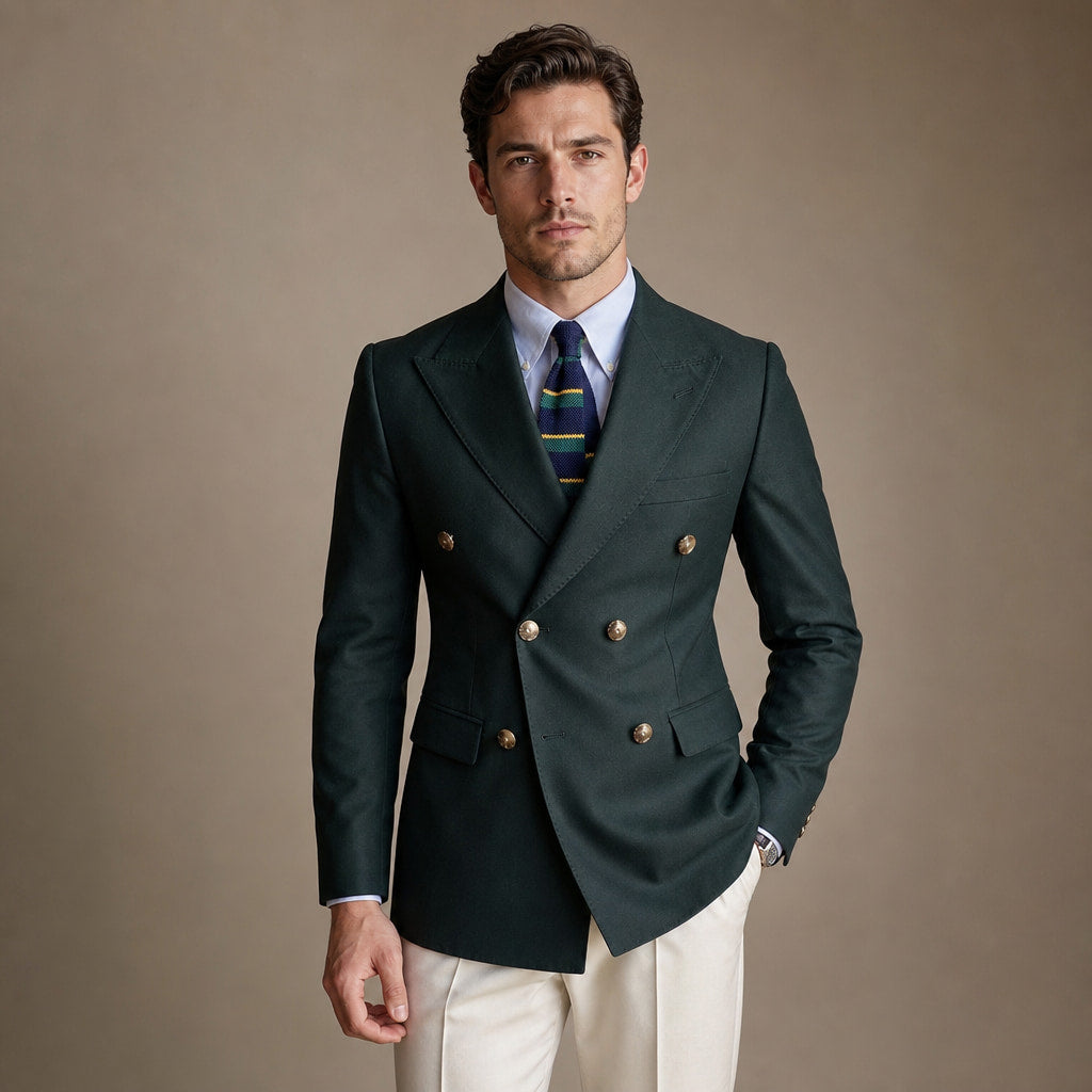 Blazer Half Lined Tailored Fit in Dark Green – Tarlano Premium Menswear